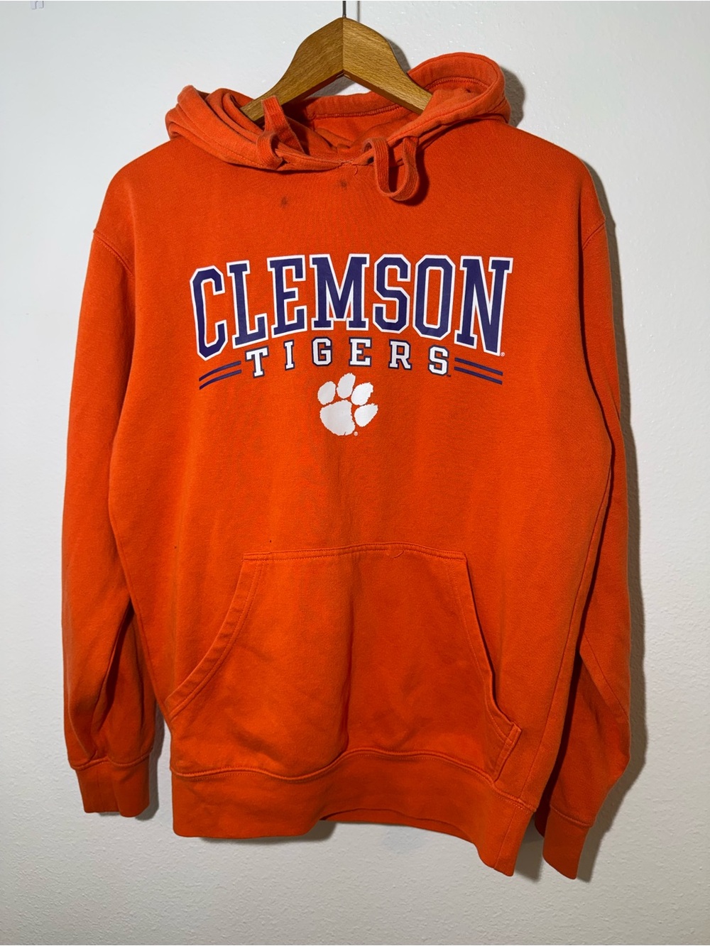Hanes Orange Clemson Tigers Hooded Sweatshirt